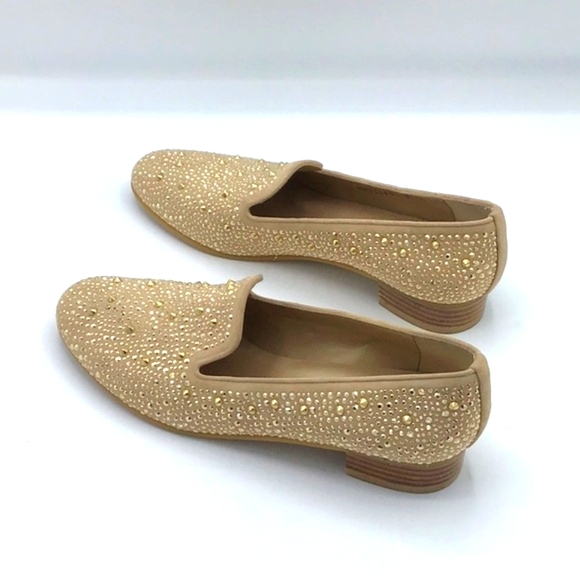 Stuart Weitzman Slipbeads Suede Studded Loafers Size 8 - Picture 5 of 13